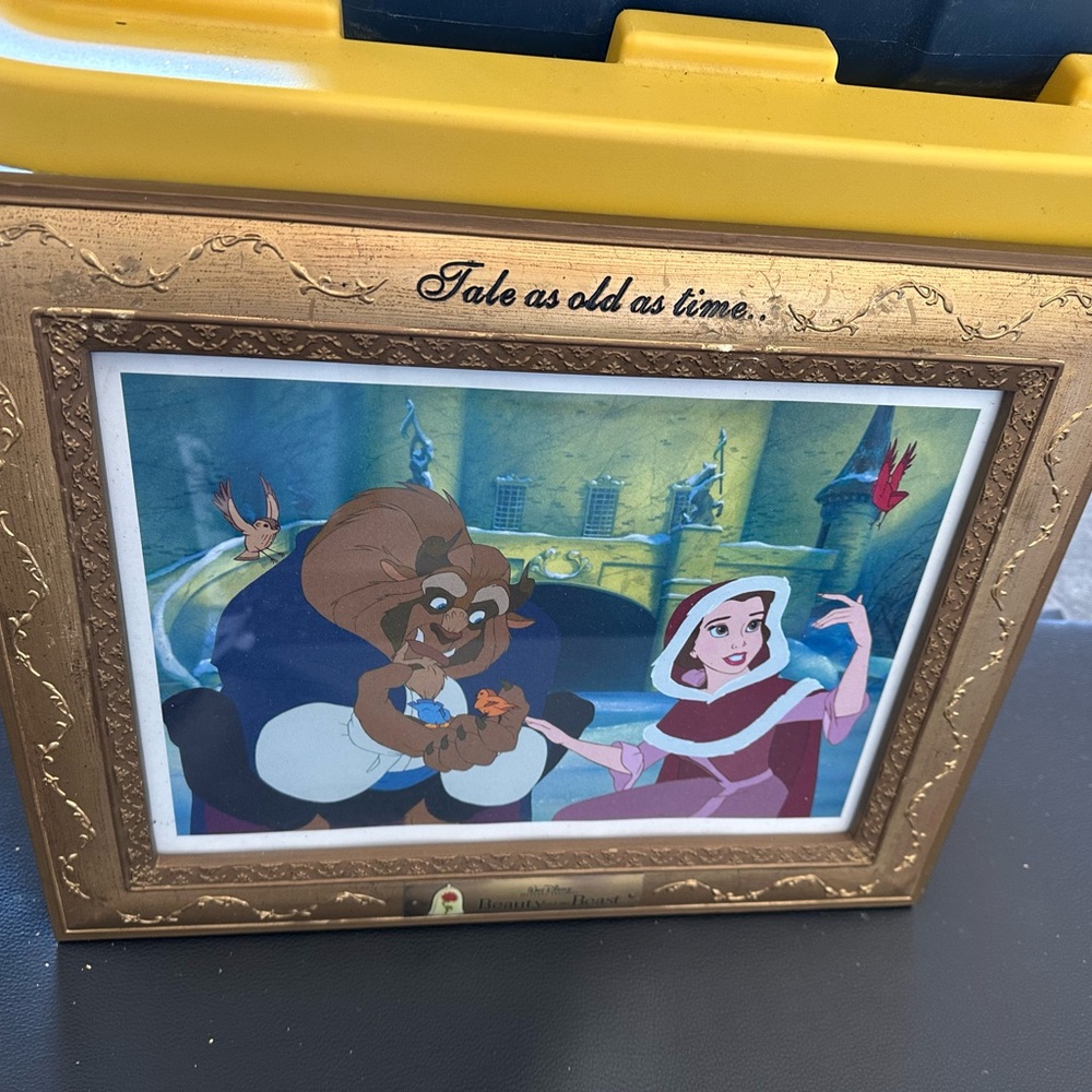 4 (all four) Disney Gold Beauty & Beast Frame w/authentic lithograph (reprint) - Picture 4 of 6